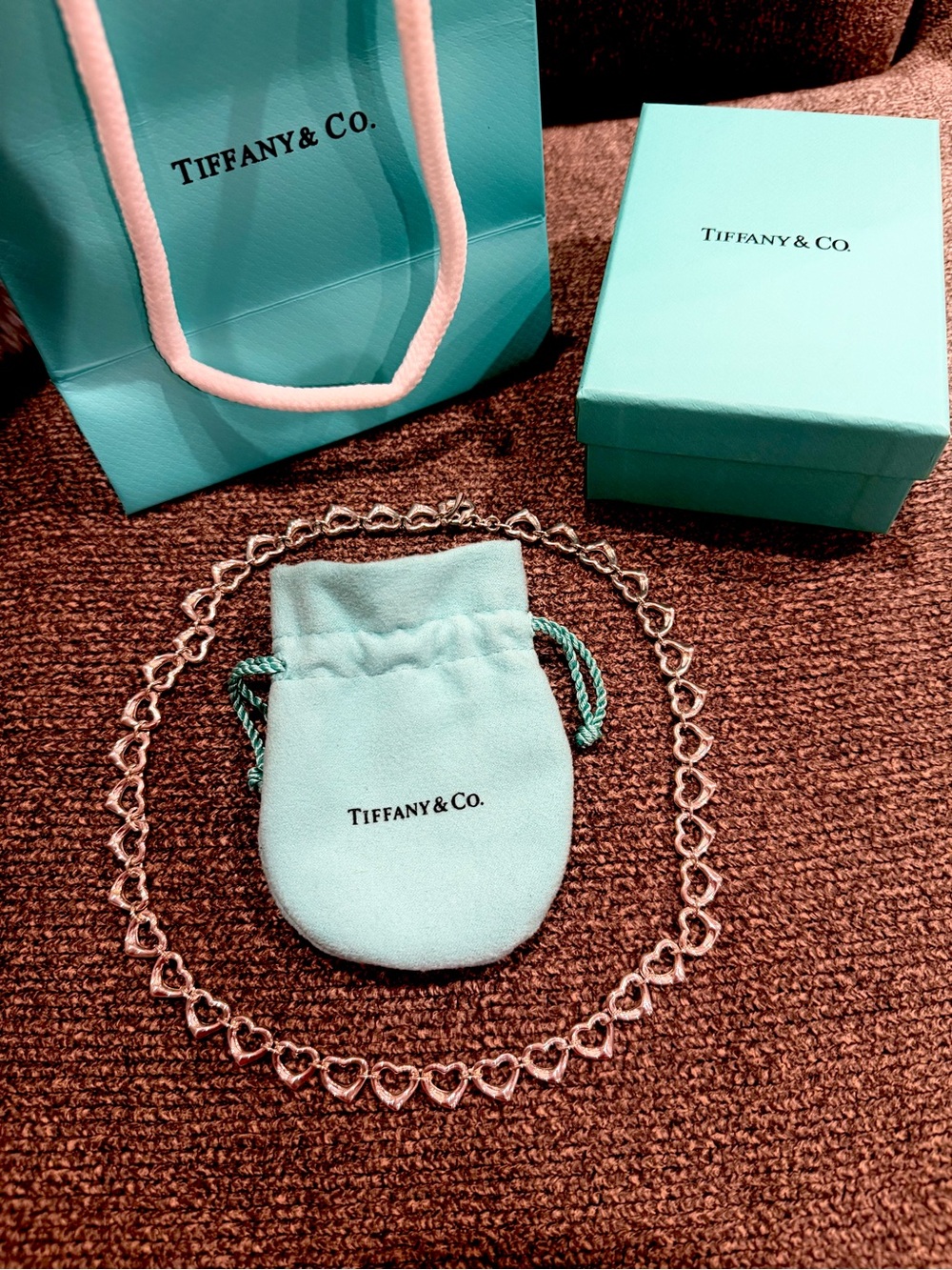 Tiffany Elsa Peretti Heart Toggle Choker Necklace